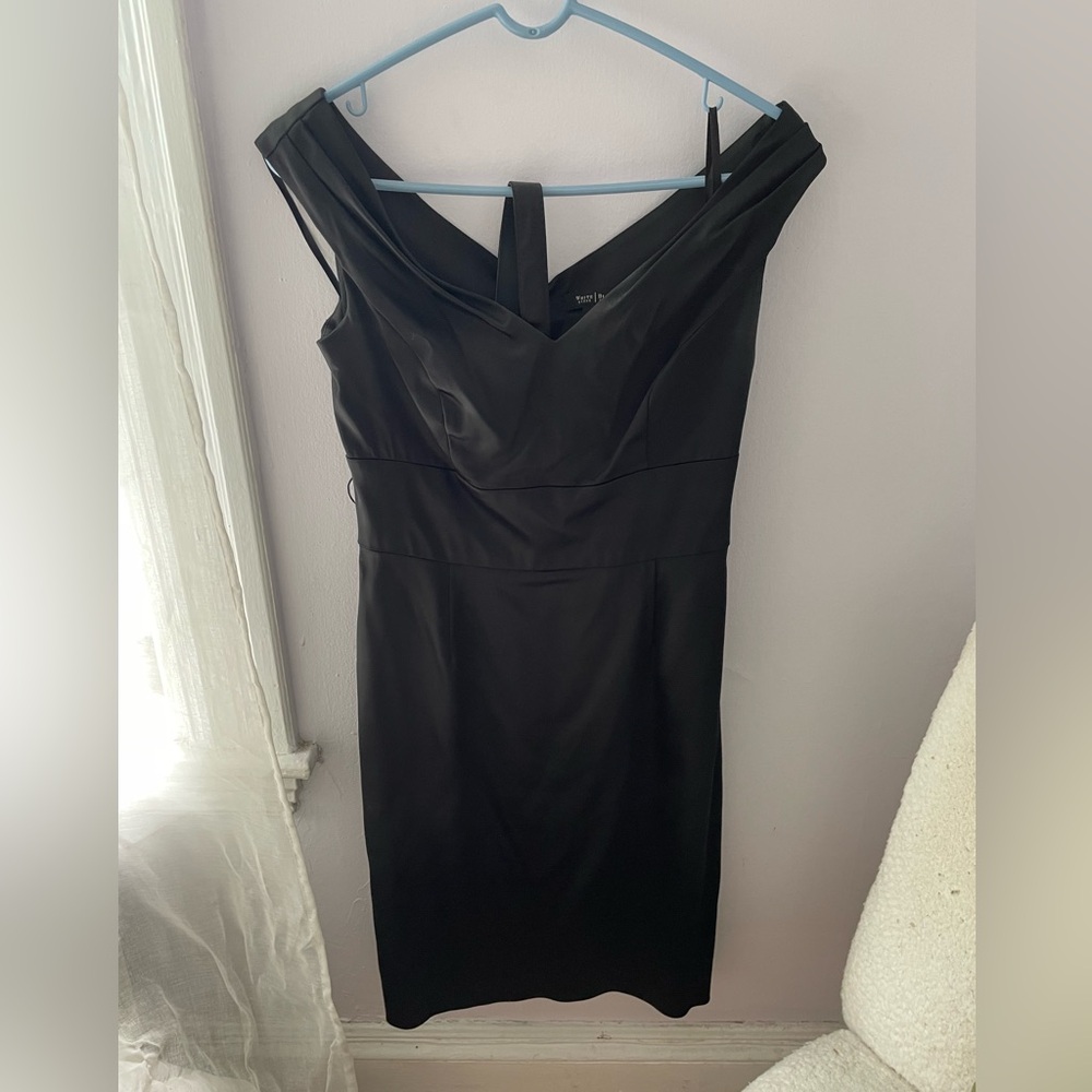 White House Black Market black cocktail Jackie O style dress.